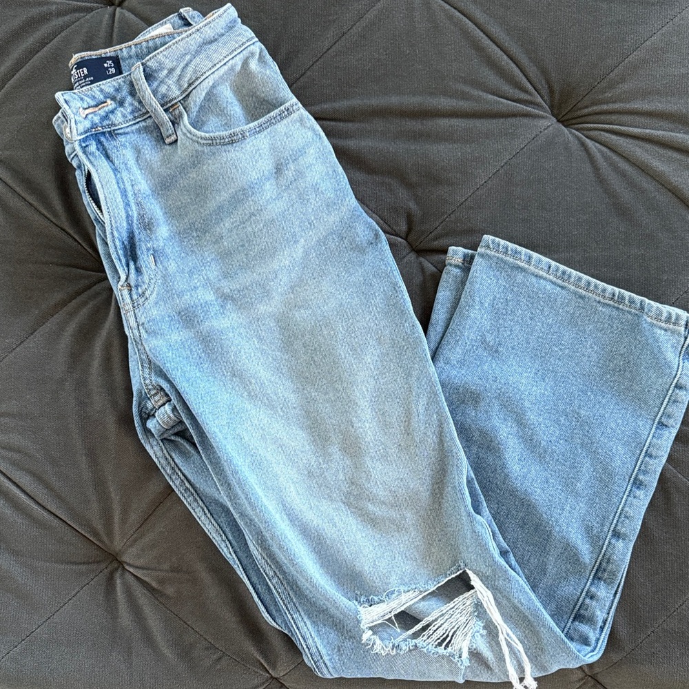 Hollister Light Blue Distressed Boyfriend Jeans